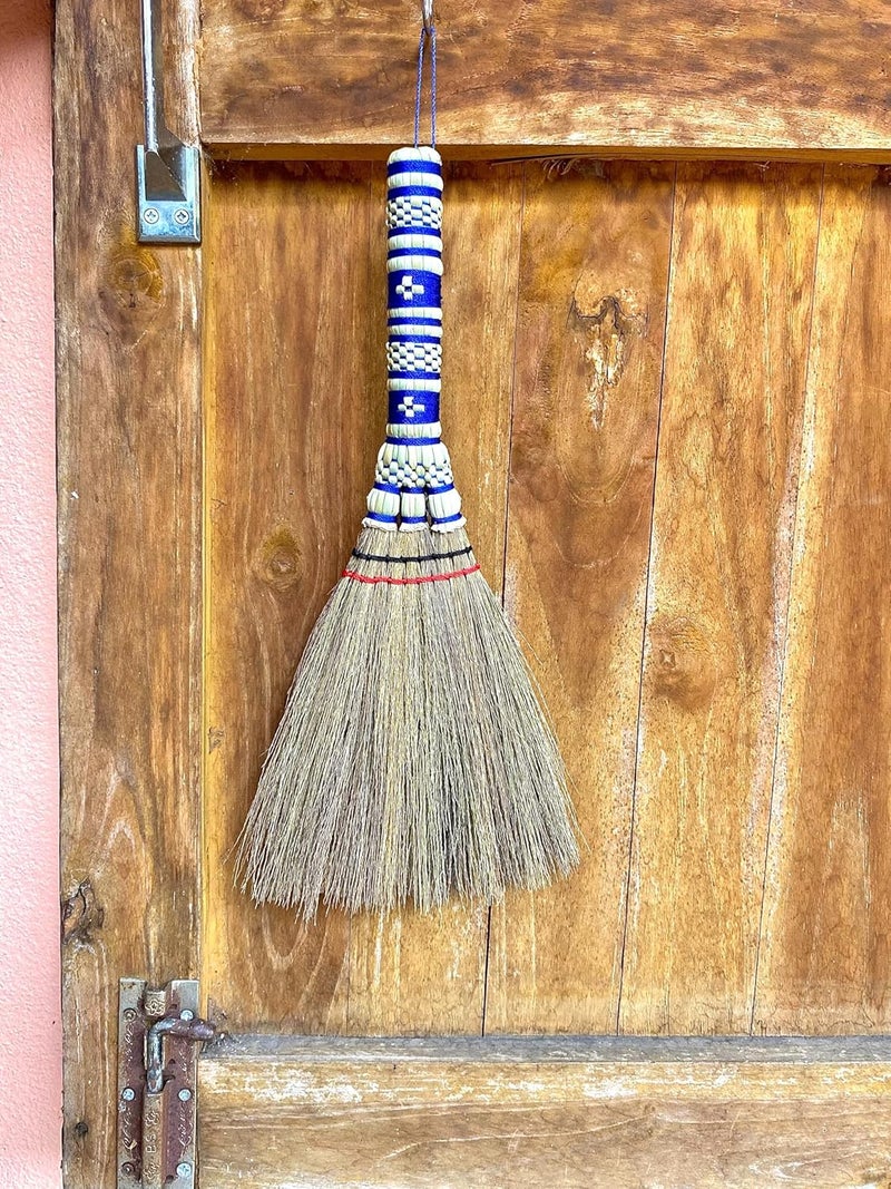 AW BROOMS Small Corn Wisk Brush Broom 11 Inch Indoor Heavy Duty Multi Surface Hard & Soft Floor Home Office Cleaning Tool Supplies 100% Handmade for Household Sweeping Indoor Outdoor (staw Soft Broom) - Image 5